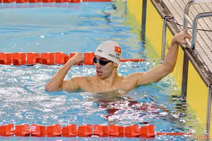 Huy Hoàng tiếp tục là đầu tàu, khi mở hàng huy chương và phá kỷ lục SEA Games ở nội dung 400m tự do nam. (Ảnh: Trần Hải)