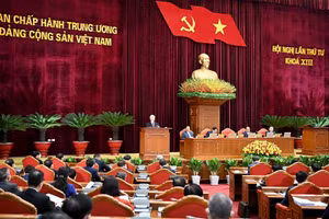 Hội nghị lần thứ tư Ban Chấp hành Trung ương Đảng khóa XIII. (Ảnh: ĐĂNG KHOA)