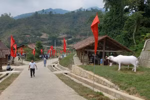 Một góc điểm du lịch cộng đồng xóm Hoài Khao, xã Quang Thành, huyện Nguyên Bình (Cao Bằng).