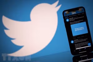 Biểu tượng Twitter trên màn hình điện thoại thông minh và máy tính bảng. (Ảnh: AFP/TTXVN)