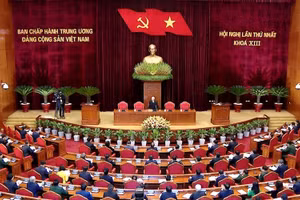 Hình ảnh tại Hội nghị lần thứ nhất, Ban Chấp hành Trung ương Đảng khóa XIII. (Ảnh: Trung tâm Báo chí Đại hội XIII)