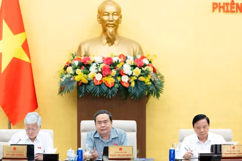 Chủ tịch Quốc hội Trần Thanh Mẫn phát biểu cho ý kiến về các dự thảo Luật, Nghị quyết. (Ảnh: DUY LINH)