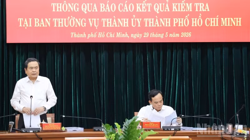 Chủ tịch Quốc hội Trần Thanh Mẫn phát biểu tại hội nghị. (Ảnh: VƯƠNG LÊ)