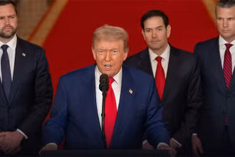 Từ Nhà trắng, ngày 22/6 (giờ Hà Nội), ông Trump phát biểu về cuộc tấn công các cơ sở hạt nhân chủ chốt của Iran. (Ảnh: Tài khoản Facebook của Nhà trắng) 