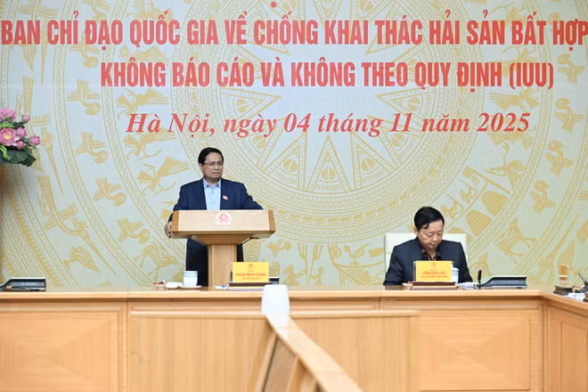 Thủ tướng Phạm Minh Chính chủ trì Phiên họp lần thứ 20 của Ban Chỉ đạo Quốc gia về chống khai thác hải sản bất hợp pháp.