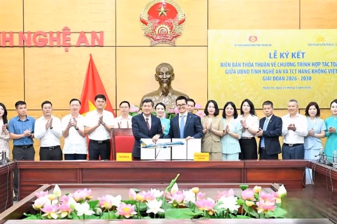 Tỉnh Nghệ An và Tổng Công ty Hàng không Việt Nam ký kết Biên bản hợp tác toàn diện, giai đoạn 2026-2030.