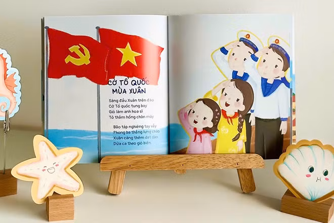 Một trang thơ trong tập thơ “Tết Trường Sa quê em”. (Ảnh: NVCC)