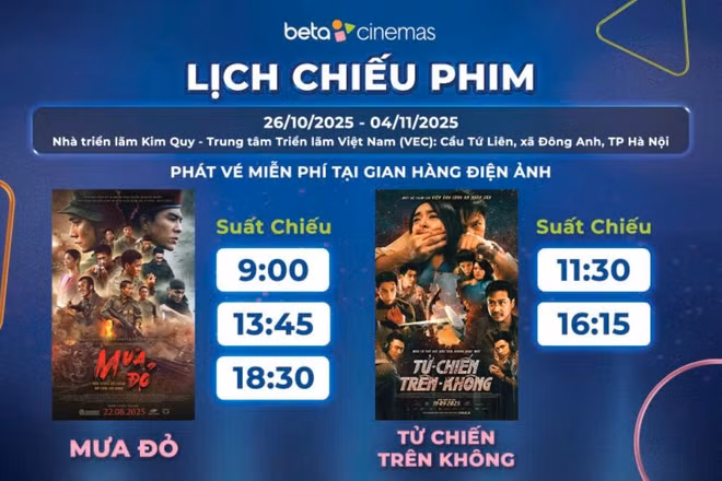 Lịch chiếu hai bộ phim. (Ảnh: Cục Điện ảnh)