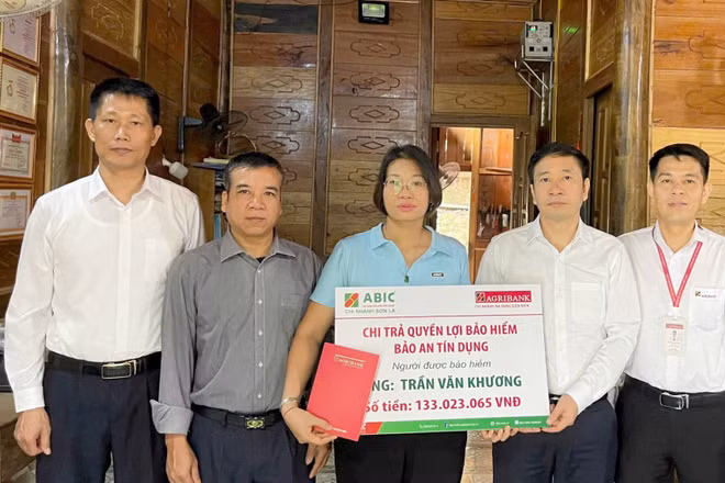 ABIC chi nhánh Sơn La chi trả quyền lợi bảo hiểm Bảo an tín dụng.