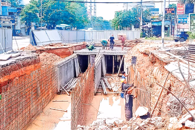 Hệ thống thoát nước được xây mới, cải tạo để chống ngập úng khu vực Hoàng Gia, khu vực đô thị trung tâm tỉnh Thái Nguyên. (Ảnh: THẾ BÌNH)