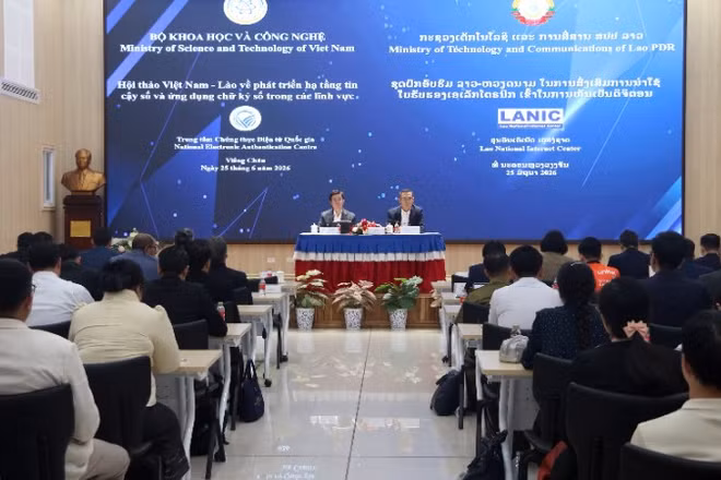 Hội thảo Việt Nam-Lào về phát triển hạ tầng tin cậy số và ứng dụng chữ ký số trong các lĩnh vực.