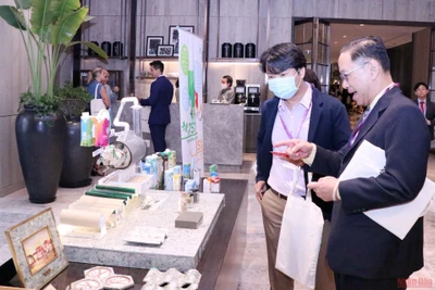 Khách tham quan những sản phẩm công nghệ xanh tại Chương trình. (Ảnh: CTV)