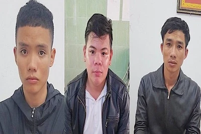 Các đối tượng Nguyễn Bá Tuấn, Trần Đình Ý và Huỳnh Văn Hùng. (Ảnh Công an cung cấp)