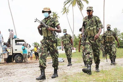 Lực lượng an ninh Mozambique trong một nhiệm vụ chống khủng bố. Ảnh: AFP