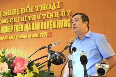 Bí thư Tỉnh ủy Thái Bình Ngô Đông Hải trả lời các câu hỏi của doanh nghiệp.