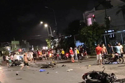 Hiện trường vụ tai nạn giao thông.