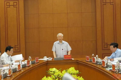 Tổng Bí thư Nguyễn Phú Trọng, Trưởng Ban Chỉ đạo phát biểu tại cuộc họp.