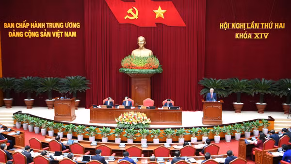 Hội nghị lần thứ hai Ban Chấp hành Trung ương Đảng khóa XIV. (Ảnh: ĐĂNG KHOA)