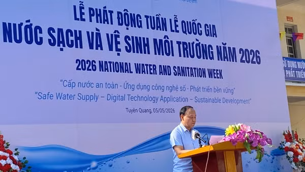 Lãnh đạo Cục Quản lý và Xây dựng công trình thủy lợi phát động Tuần lễ quốc gia nước sạch và vệ sinh môi trường năm 2026.