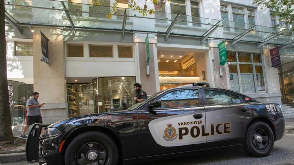 Xe của cảnh sát tại Vancouver, Canada. (Ảnh: Tân Hoa Xã)