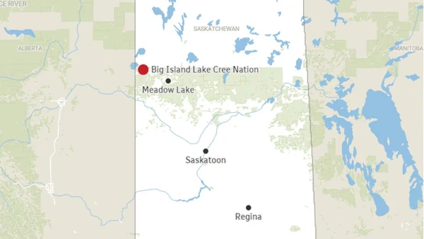 Vị trí khu vực Big Island Lake Cree Nation trên bản đồ. (Ảnh: CBC)