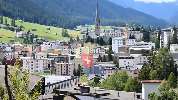 Phong cảnh ở Davos, Thụy Sĩ. (Ảnh: Tân Hoa Xã)