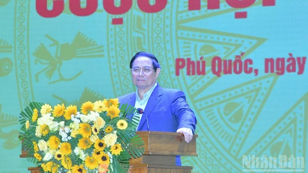 Thủ tướng Chính phủ Phạm Minh Chính phát biểu ý kiến chỉ đạo Cuộc họp lần thứ hai của Ủy ban Quốc gia APEC 2027. (Ảnh: Thanh Giang)