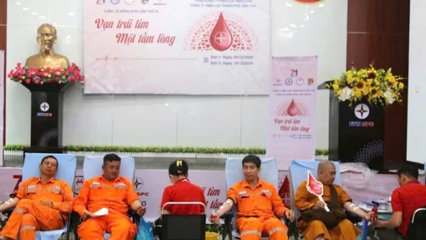 Một chương trình hiến máu nhân đạo được tổ chức tại Cần Thơ.