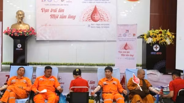 Một chương trình hiến máu nhân đạo được tổ chức tại Cần Thơ.