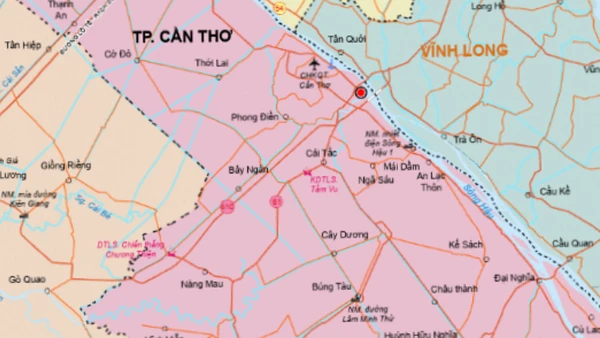 Một phần bản đồ thành phố Cần Thơ.