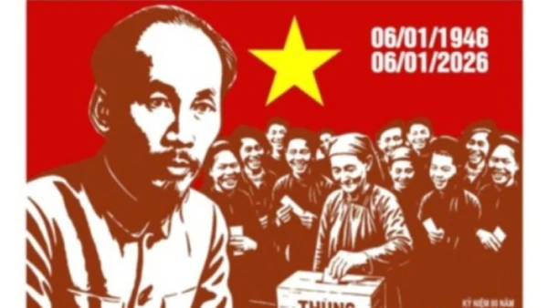 Tác phẩm: Kỷ niệm 80 năm Ngày Tổng tuyển cử đầu tiên bầu Quốc hội Việt Nam (06/01/1946-06/01/2026) của tác giả Nguyễn Anh Minh - tỉnh Phú Thọ.