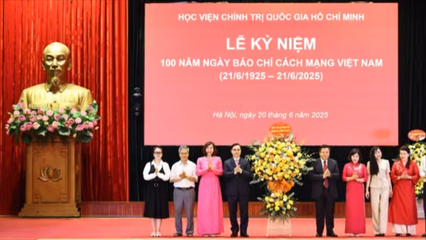 Buổi lễ kỷ niệm 100 năm Ngày Báo chí Cách mạng Việt Nam (21/6/1925-21/6/2025) tại Học viện Chính trị quốc gia Hồ Chí Minh.