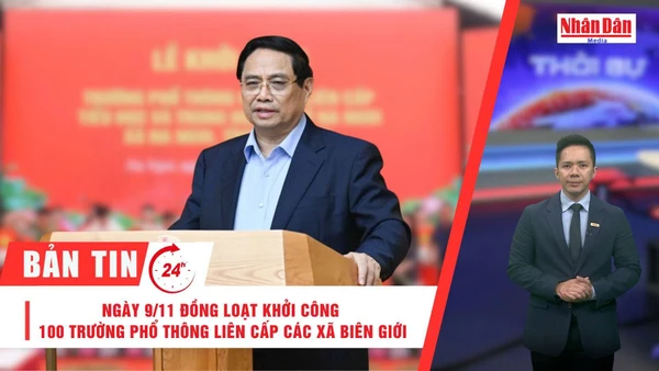 [Video] Thời sự 24h ngày 8/11/2025: Ngày 9/11 đồng loạt khởi công 100 Trường phổ thông liên cấp các xã biên giới