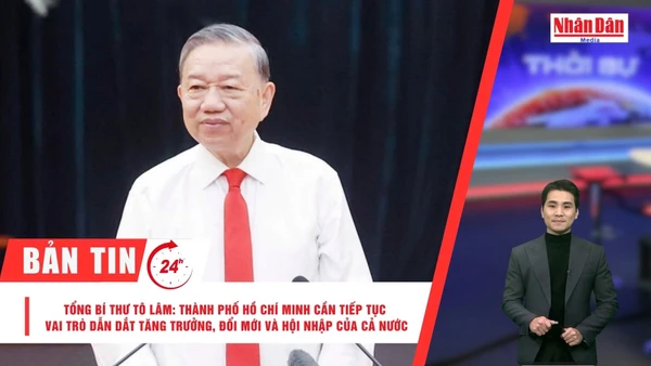 [Video] Thời sự 24h ngày 9/2/2026: Tổng Bí thư Tô Lâm: Thành phố Hồ Chí Minh cần tiếp tục vai trò dẫn dắt tăng trưởng, đổi mới và hội nhập của cả nước 