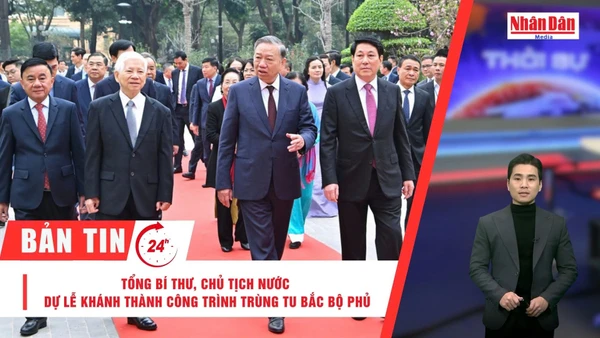 [Video] Thời sự 24h ngày 2/2/2026: Tổng Bí thư, Chủ tịch nước dự lễ khánh thành công trình trùng tu Bắc Bộ phủ