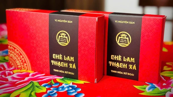 Chè lam Thạch Xá được thiết kế bao bì sản phẩm đẹp, bắt mắt.