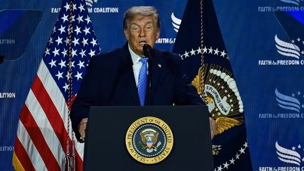 Tổng thống Mỹ Donald Trump phát biểu tại Washington, D.C. (Ảnh: AA/TTXVN)