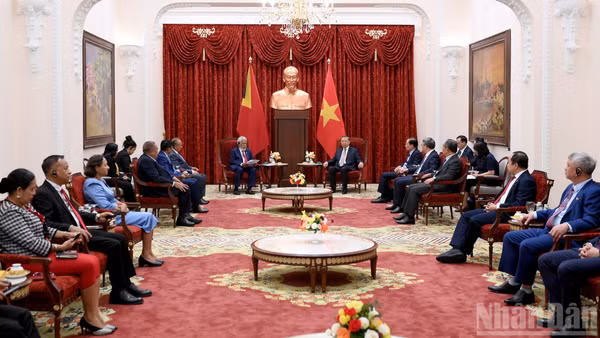 Quang cảnh cuộc tiếp. (Ảnh: ĐĂNG KHOA)