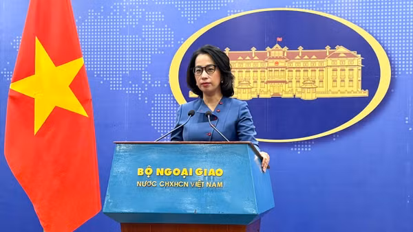 Người phát ngôn Bộ Ngoại giao Việt Nam Phạm Thu Hằng tại buổi họp báo thường kỳ ngày 9/7/2026.