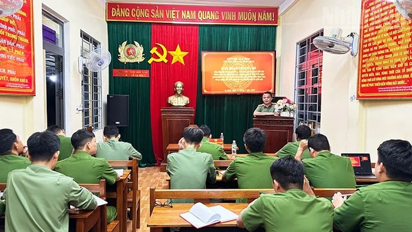 Một buổi sinh hoạt chuyên đề của Chi bộ Công an xã Ia Rsai, tỉnh Gia Lai.