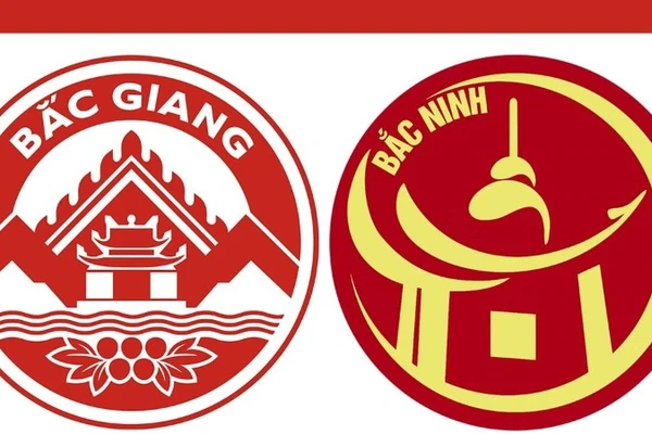 Logo của hai tỉnh Bắc Ninh và Bắc Giang trước khi sáp nhập tỉnh Bắc Ninh mới.