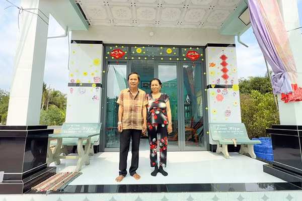 Căn nhà khang trang của ông Tống Tấn Danh cho Báo Nhân Dân vận động tài trợ. 