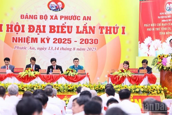 Quang cảnh Đại hội đại biểu Đảng bộ xã Phước An.