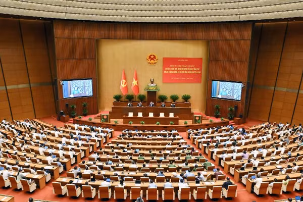 Quang cảnh Hội nghị toàn quốc sơ kết 1 năm vận hành mô hình tổ chức tổng thể của hệ thống chính trị và mô hình chính quyền 3 cấp. (Ảnh: THỦY NGUYÊN)