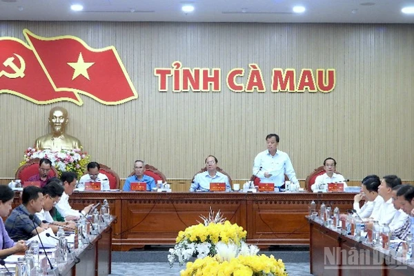 Quang cảnh Hội nghị Ban Chấp hành Đảng bộ tỉnh Cà Mau lần thứ 4.