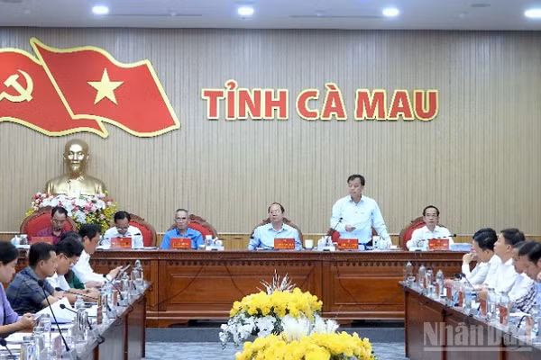 Quang cảnh Hội nghị Ban Chấp hành Đảng bộ tỉnh Cà Mau lần thứ 4.