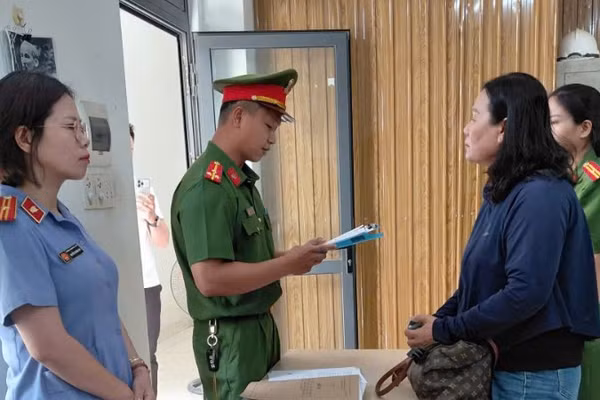 Công an thành phố Đà Nẵng đã thi hành Lệnh bắt bị can để tạm giam đối với Hồ Thị Ánh. (Ảnh: Công an cung cấp)