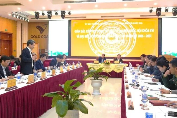 Quang cảnh buổi giám sát, kiểm tra công tác triển khai bầu cử đại biểu Quốc hội khóa XVI và đại biểu Hội đồng nhân dân các cấp nhiệm kỳ 2026-2031 tại tỉnh Quảng Trị.