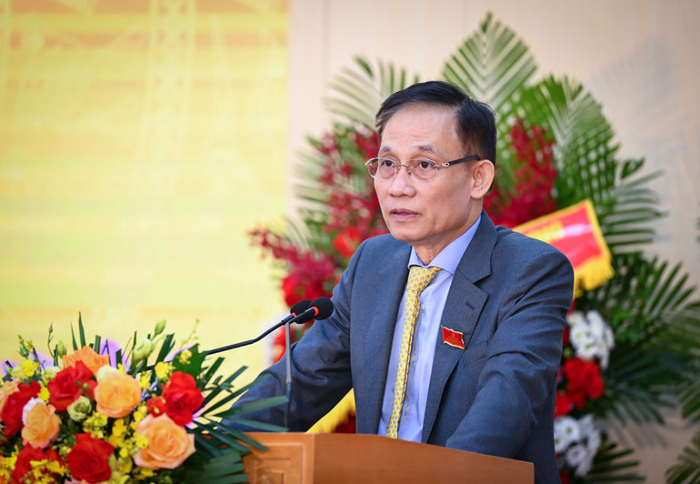 Đồng chí Lê Hoài Trung, Bí thư Trung ương Đảng, Chánh Văn phòng Trung ương Đảng, Phó Bí thư Thường trực Đảng ủy các cơ quan Đảng Trung ương phát biểu chỉ đạo. (Ảnh: THÀNH ĐẠT) 823efdafe2ed69b330fc.jpg