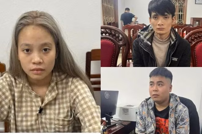 Đối tượng Đỗ Lệ Thủy, Nguyễn Hữu Tuấn (trên), Vi Văn Mạnh.
